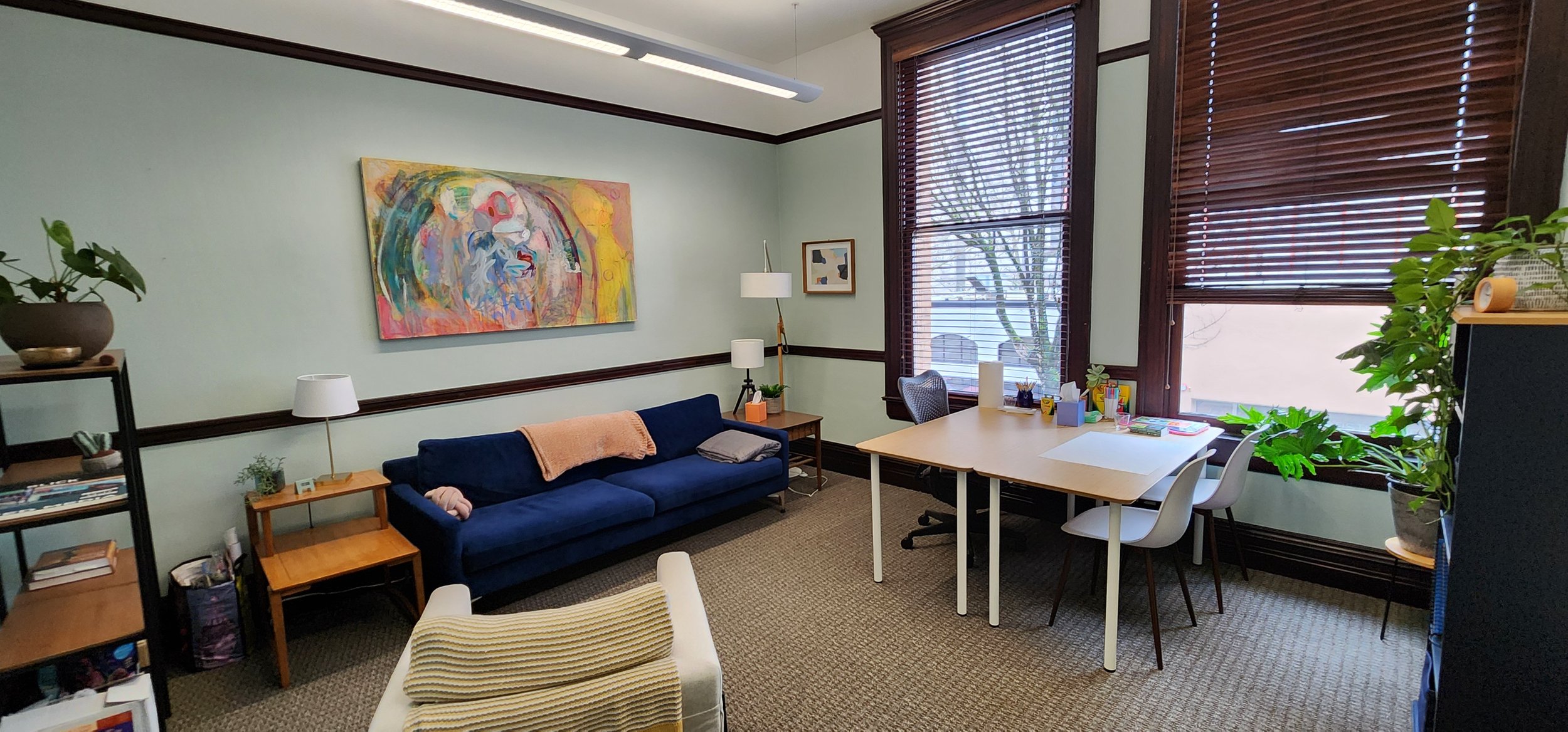 Office detail showing seating and decor